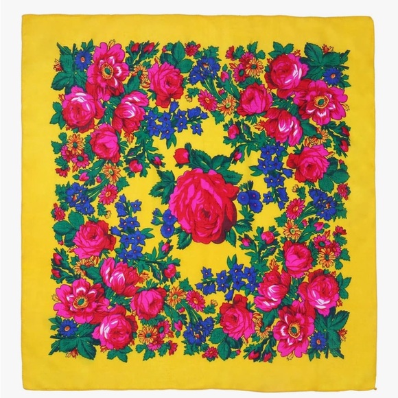 Accessories - BOUTIQUE oversized yellow floral scarf - 60”